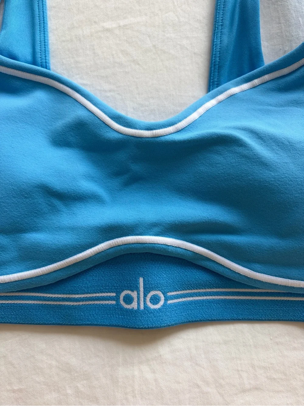 Alo Yoga Blue Airbrush Heart Throb Bra